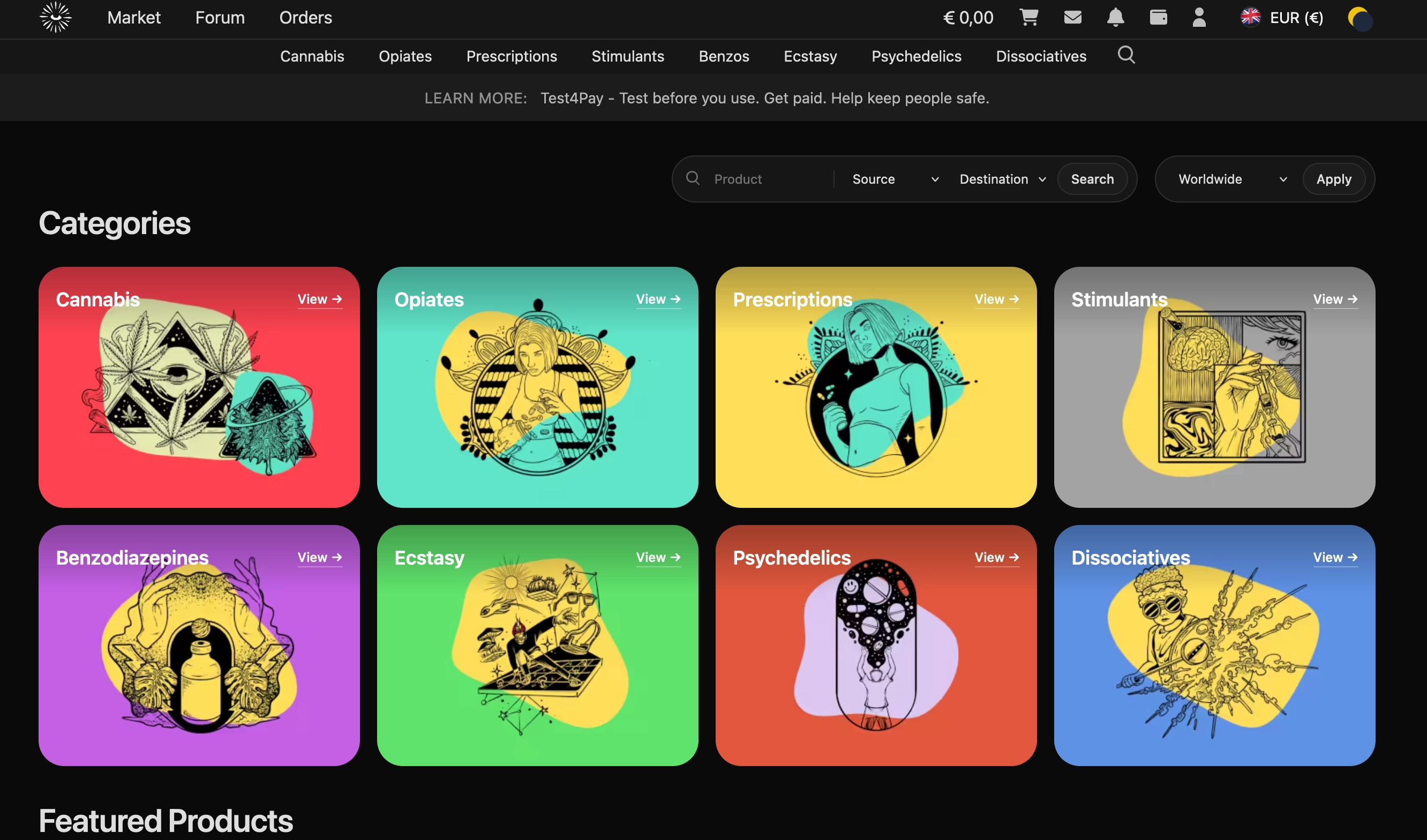 Catharsis Market Homepage