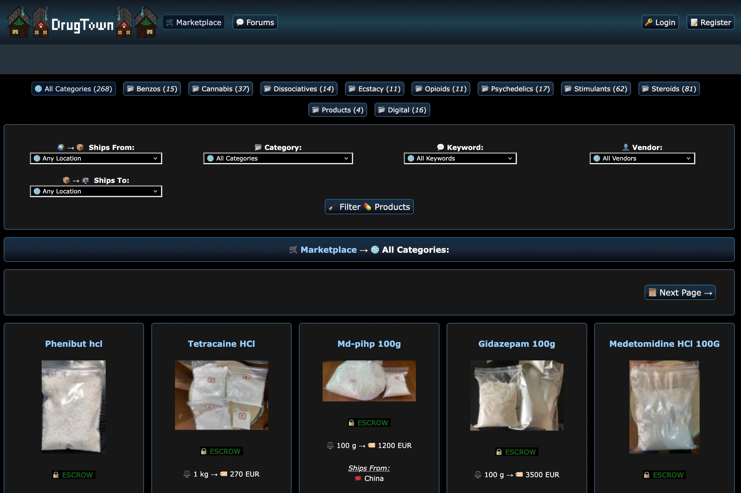 DrugTown Market Homepage