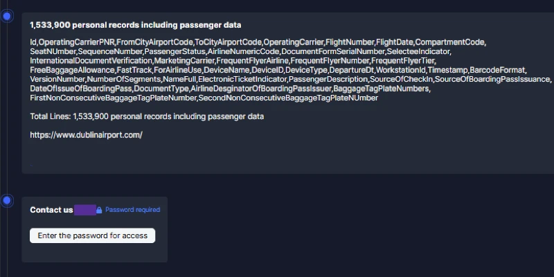 Hackers Marketing Dublin Passenger Data 