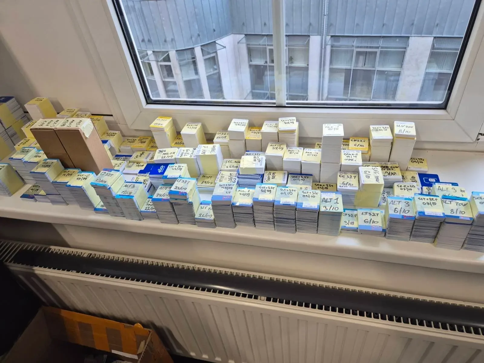 Stack of seized SIM Cards