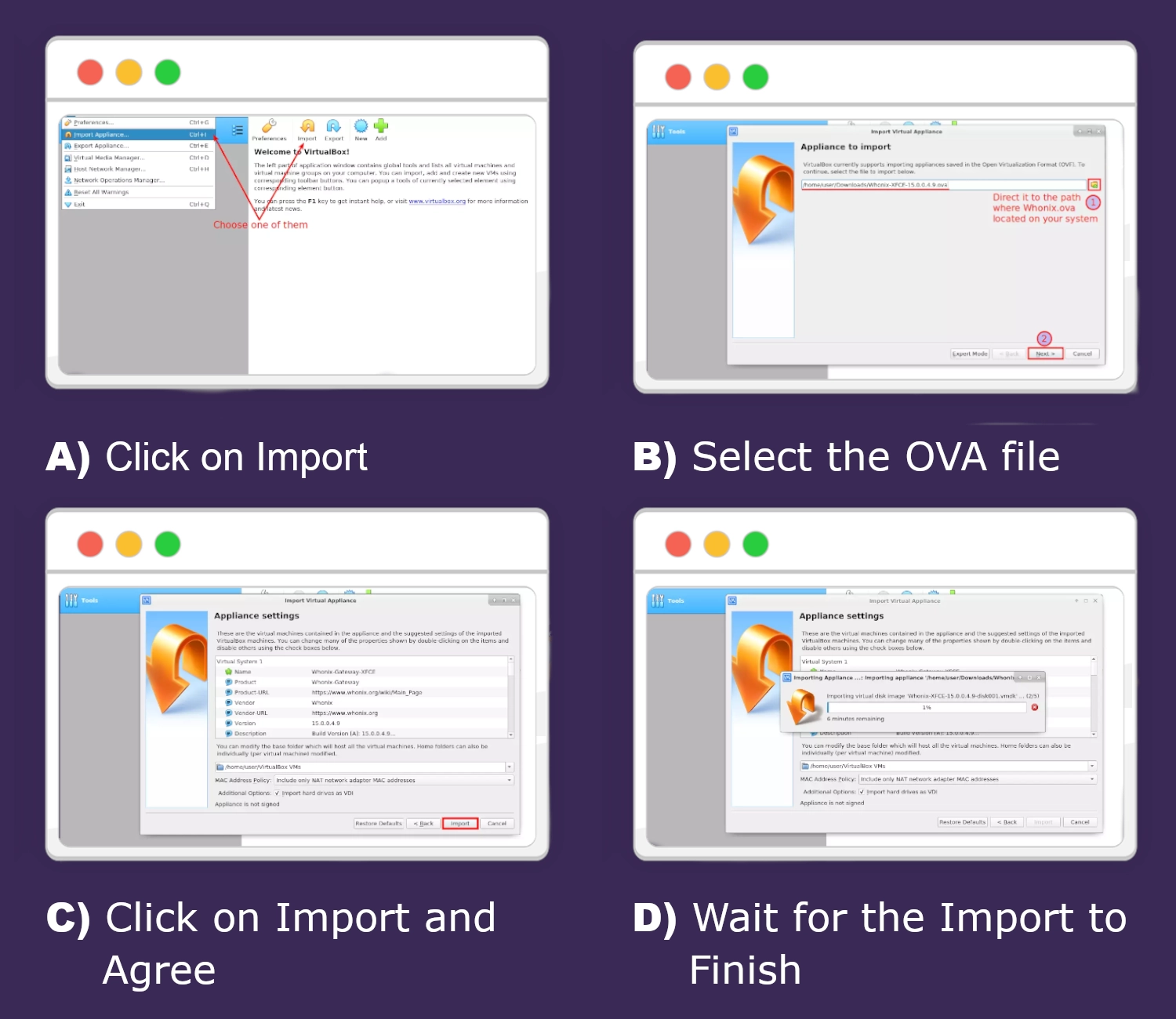 Importing OVA Into VirtualBox