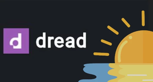 Dread logo with sunrise background