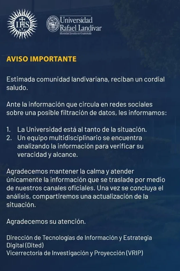 Universidad Rafael Breach Post