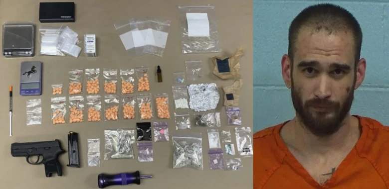 Suspects Mugshot & Seized Items